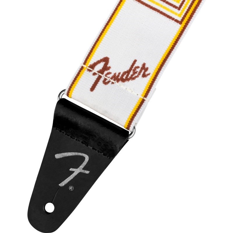 Fender USA WEIGHLESS MONOGRAM STRAP (White/Brown/Yellow) (#0990686005) 画像1