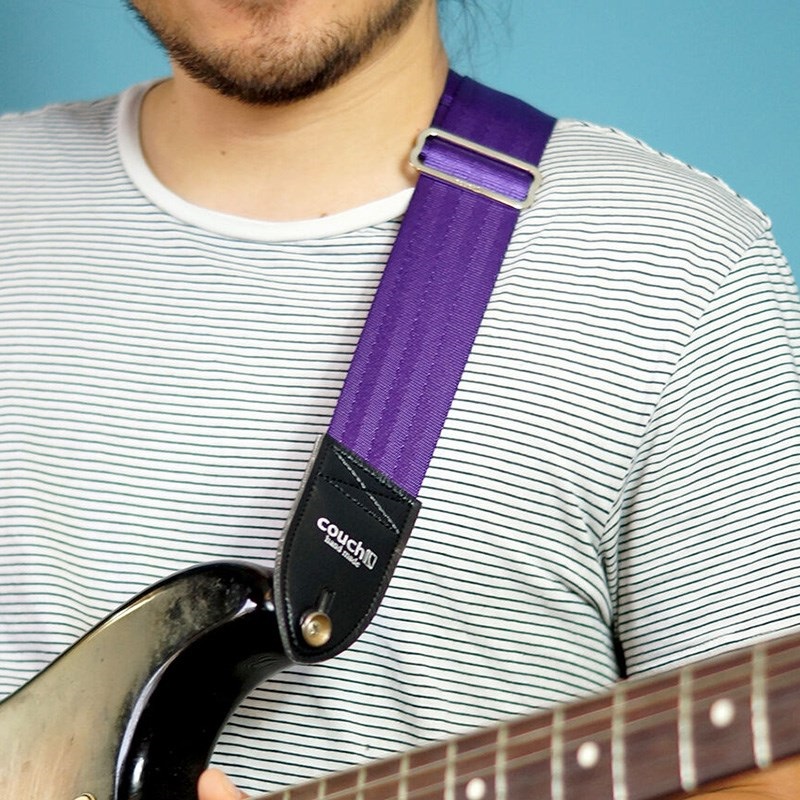 Couch Guitar Strap Recycled Bright Purple Seatbelt(パープル) 画像3