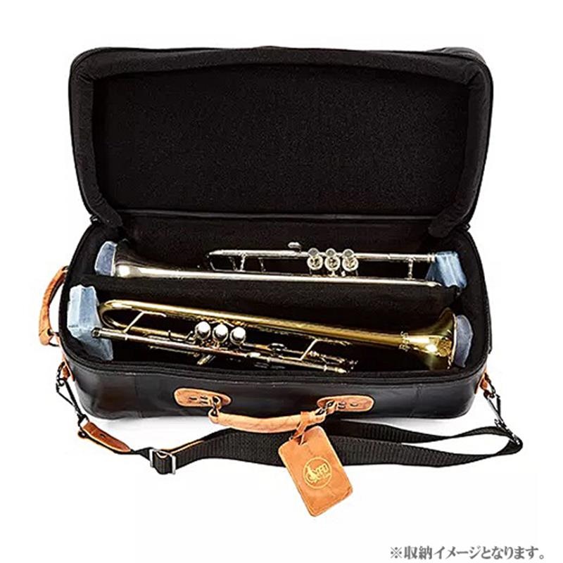 GARD BAGS ガードバッグス / エリート シリーズ 4-ECLK トランペット用 ダブル ケース / ブラック レザー・ブラウン レザー トリムトリム 画像3
