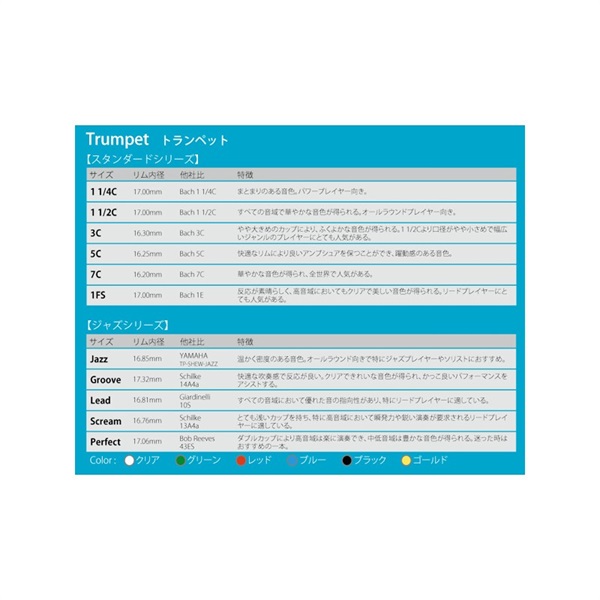 Brand ブランド / ジャズシリーズ Jazz クリア トランペット用 マウスピース 画像2