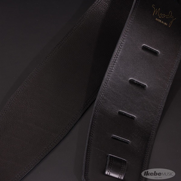 Moody Handmade Leather Straps Leather & Leather Series 4.0inch Standard Tail 【 Black / Black 】 画像1