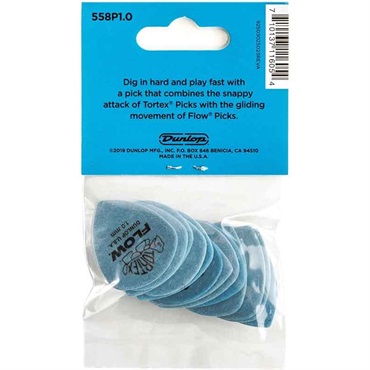 Dunlop (Jim Dunlop) 558 Tortex FLOW Standard 12Pack 558P100(1.0mm/ブルー) 画像1