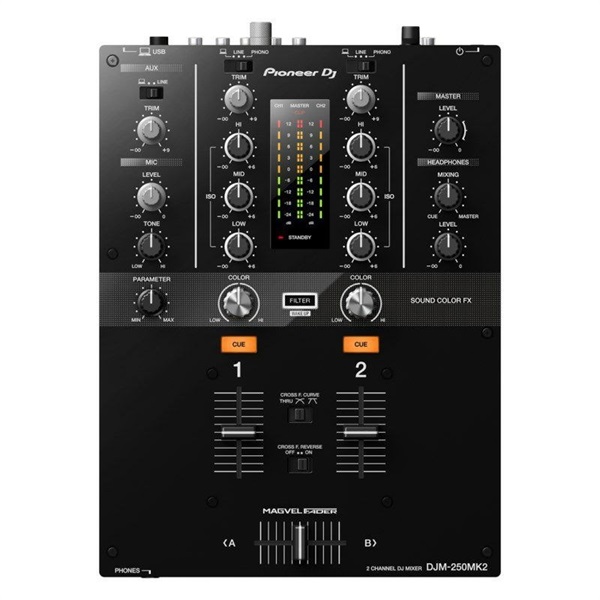Pioneer DJ DJM-250MK2 + コントロールヴァイナルRB-VD2-K + UDG製 USBタイプC-BケーブルSET 【rekordbox対応 2ch DJミキサー】 画像1
