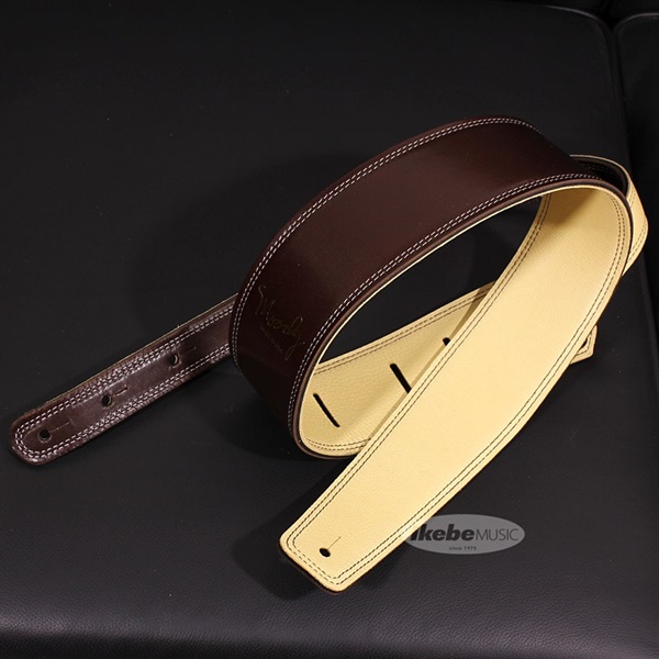 Moody Handmade Leather Straps Leather & Leather Series 2.5inch long Tail 【 Dark Chocolate / Cream 】 画像2