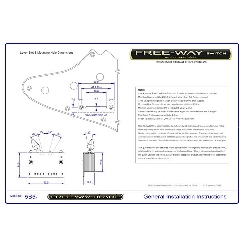 Freeway Switch Blade Switch 5B5-02（HSH & HHH用） 画像4