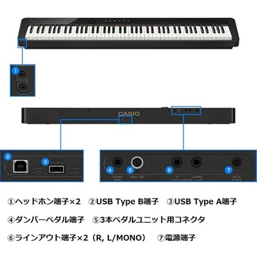 CASIO カシオ Privia PX-S1100WE+純正スタンド+高低自在イス+ダンパーペダルセット【代引不可】【沖縄・離島送料別途見積】(電子ピアノ) 画像2