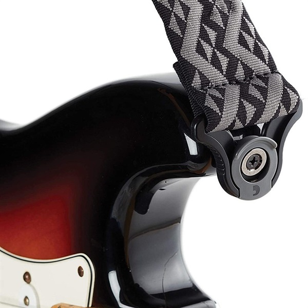 D’Addario Auto Lock Guitar Strap［50BAL03/Black Geometric Padded］ 画像1