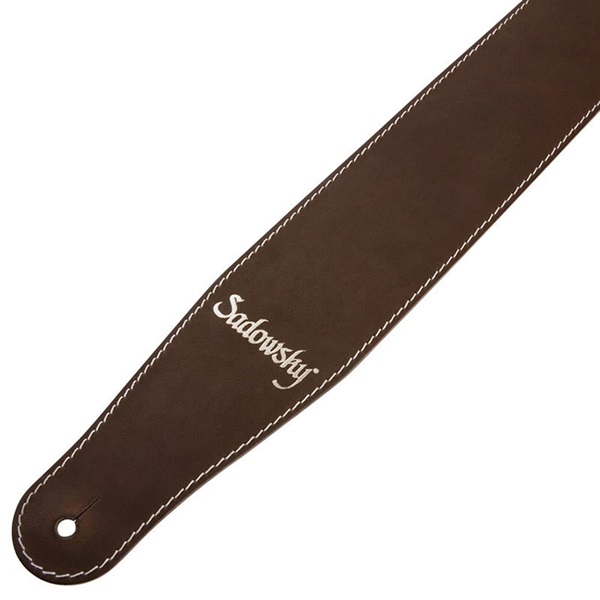 Sadowsky Guitars Genuine Leather Bass Strap (Brown/Silver) 画像2