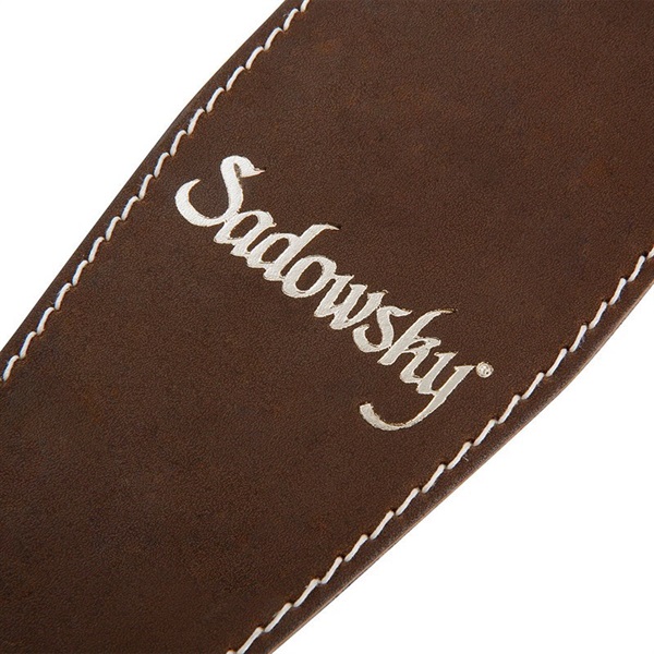 Sadowsky Guitars Genuine Leather Bass Strap (Brown/Silver) 画像3