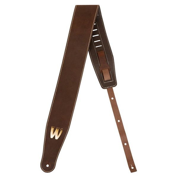 Warwick Genuine Leather Bass Strap (Brown/Gold) 【お取り寄せ商品】 画像1