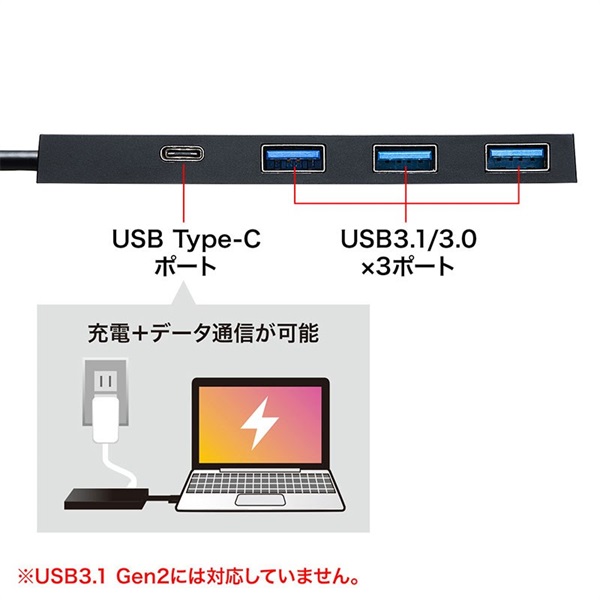 SANWA SUPPLY USB-3TCH8BK(USB Type C ハブ) 画像3