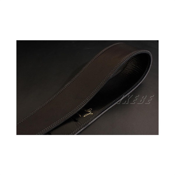 Moody Handmade Leather Straps Leather & Leather Series 2.5inch Long Tail 【Black / Black】 画像1