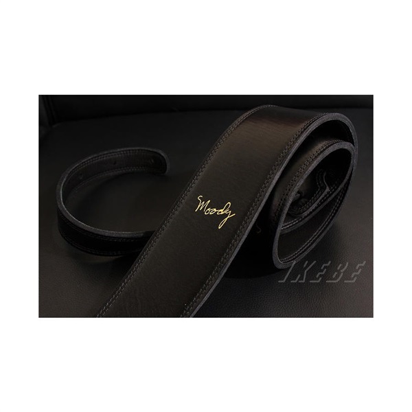 Moody Handmade Leather Straps Leather & Leather Series 2.5inch Long Tail 【Black / Black】 画像2