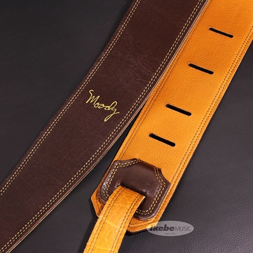 Moody Handmade Leather Straps Leather & Leather Series 2.5inch Standard Tail 【 Dark Chocolate / Tobacco 】 画像1