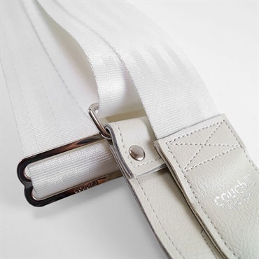 Couch Guitar Strap All White Seatbelt 画像1