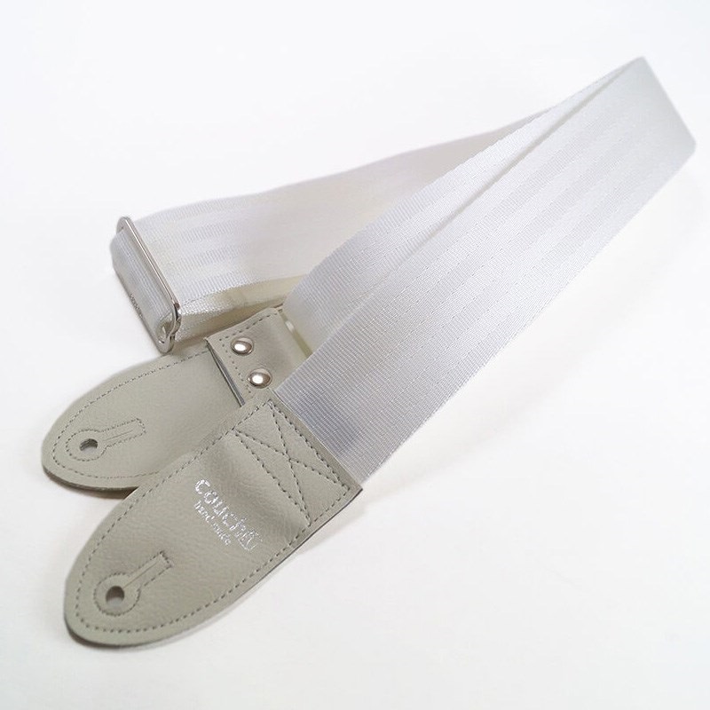 Couch Guitar Strap All White Seatbelt 画像2