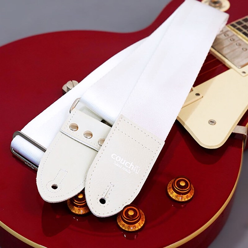 Couch Guitar Strap All White Seatbelt 画像3
