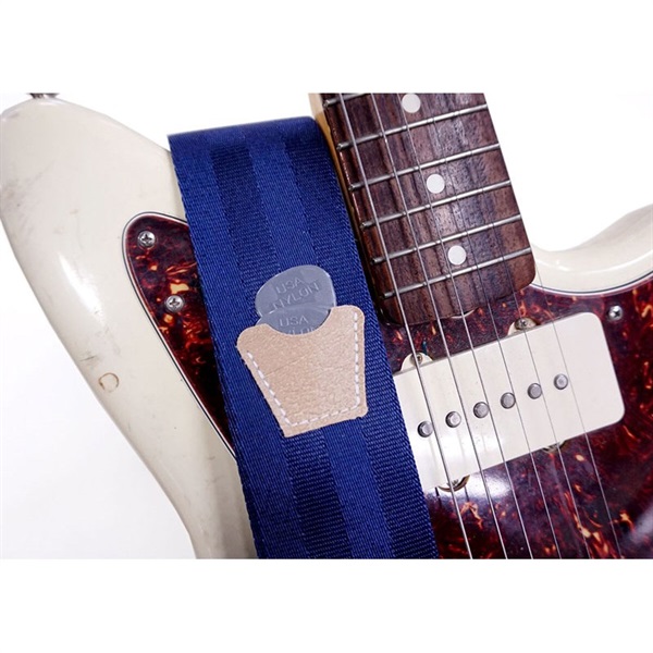 Couch Guitar Strap Navy Seatbelt Pickholder 画像1