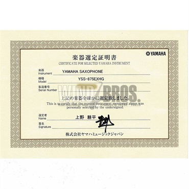 YAMAHA 【上野耕平氏選定品】ソプラノサックス ヤマハ YSS-875EXHG 【調整&セットアップ後出荷】【5年間キーバランス調整無料】 画像1