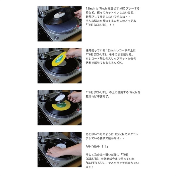 stokyo Dr. Suzuki / The Donuts (Black/Grey) Pair 7インチ コントロールマット 2枚入 画像3