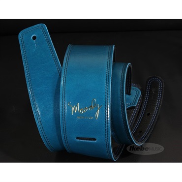 Moody Handmade Leather Straps Leather & Leather Series 2.5inch Standard Tail 【 SapphireBlue / Black 】 画像2