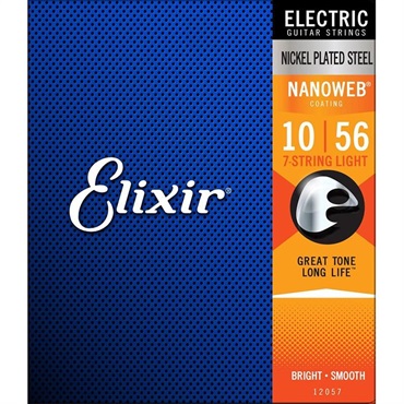 ELIXIR Electric Nickel Plated Steel with NANOWEB Coating #12057 (7-string Light/10-56) 画像1