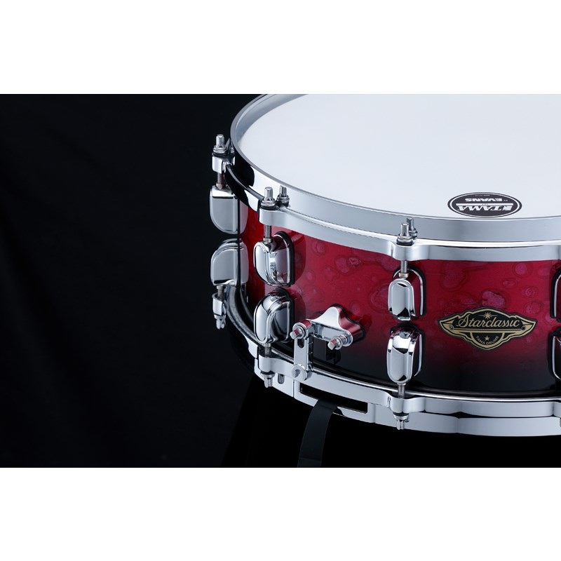 TAMA Starclassic Walnut/Birch Snare Drum 14×5.5 - Molten Dark Raspberry Fade [WBSS55-MDR] 画像4
