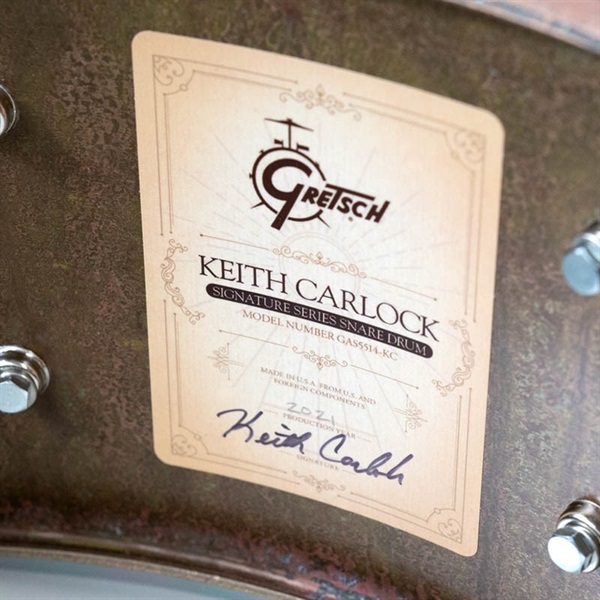 GRETSCH Keith Carlock Signature Snare Drum - 2mm Antique Aged Brass 14×5.5 [GAS5514-KC] 画像4