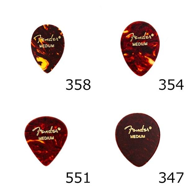 Fender USA CELLULOID SHAPE MEDLEY ALL SHAPES 8-PACK