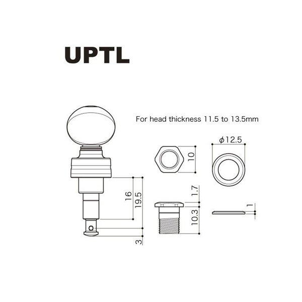 GOTOH UPTL-UBB-CW [Planetary Ukulele Tuner - Long Shaft] 画像1