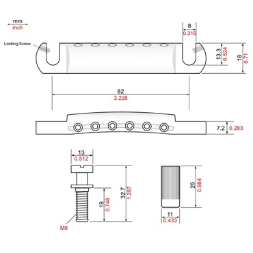 TonePros T1ZA-N TonePros Metric Aluminum Tailpiece (Nickel) 画像2