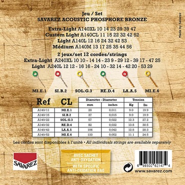SAVAREZ Acoustic Phosphor Bronze A140CL (Custom Light/11-52) 画像1