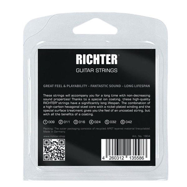 Richter Straps 【創業50周年大決算SALE】 ＃1804 Electric Guitar String set [9-42/Light Gauge] 画像1