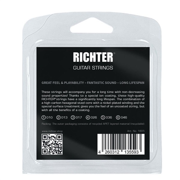 Richter Straps 【創業50周年大決算SALE】 ＃1805 Electric Guitar String set [10-46/Medium Gauge] 画像1