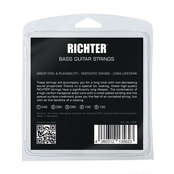 Richter Straps ＃1808 Electric Bass 5String set [45-130/Medium Gauge] 画像1