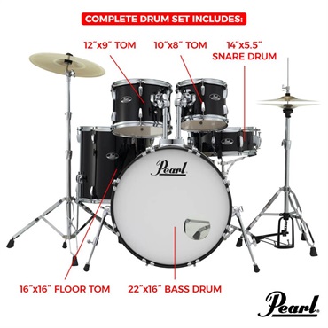 Pearl ROADSHOW Standard Drum Kit ～Overseas Edition - Aqua Blue Glitter [RS525SC/C #703] 画像8