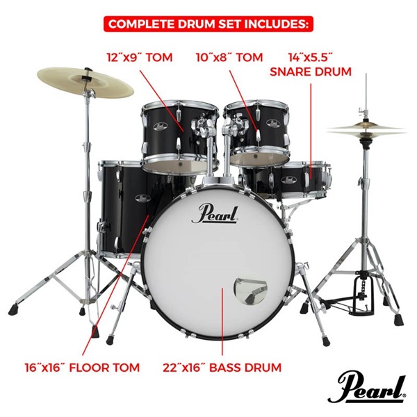 Pearl ROADSHOW Standard Drum Kit ～Overseas Edition - Aqua Blue Glitter [RS525SC/C #703] 画像8
