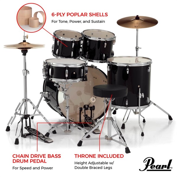 Pearl ROADSHOW Compact Drum Kit ～Overseas Edition - Charcoal