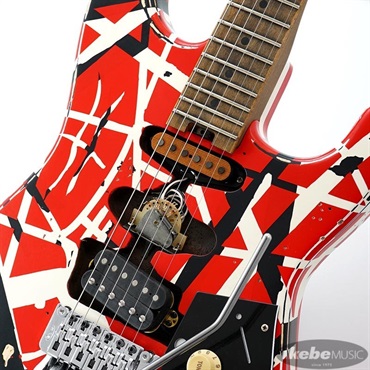 EVH Striped Series Frankenstein Frankie Red with Black Stripes