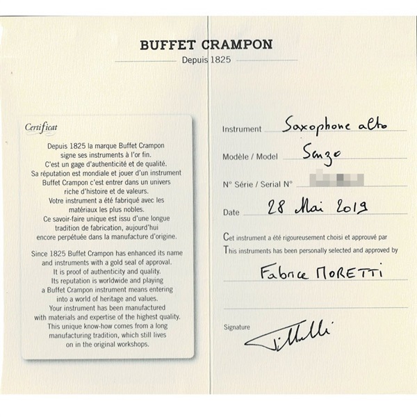 Buffet Crampon クランポン アルトサックス Senzo SP S/N:41xx1 【調整&セットアップ後出荷】【5年間キーバランス調整無料】 画像1