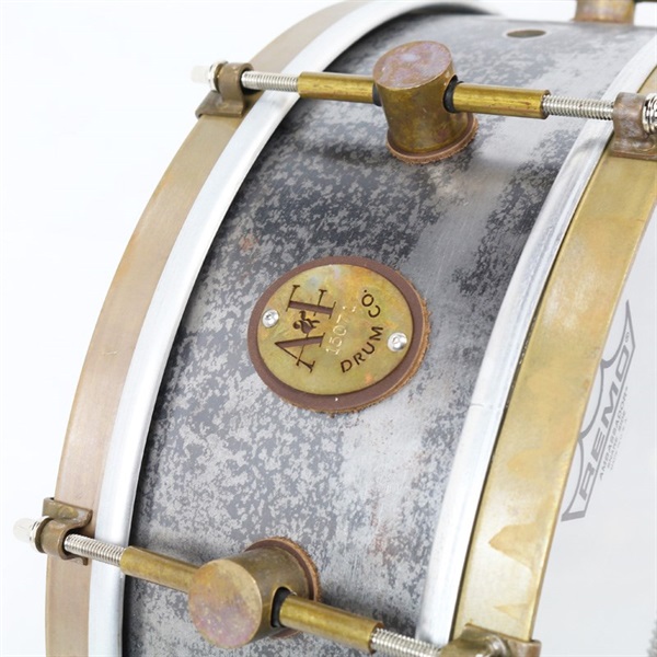 A&F Drum Co Raw Steel Snare Drum 14 x 5 with Raw Brass Hoops 画像6