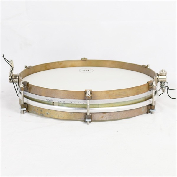 A&F Drum Co Pancake 12 x 1.5 Raw Brass Snare Drum [Single Tension，No Lugs， with Brass Single Hoops] 画像1