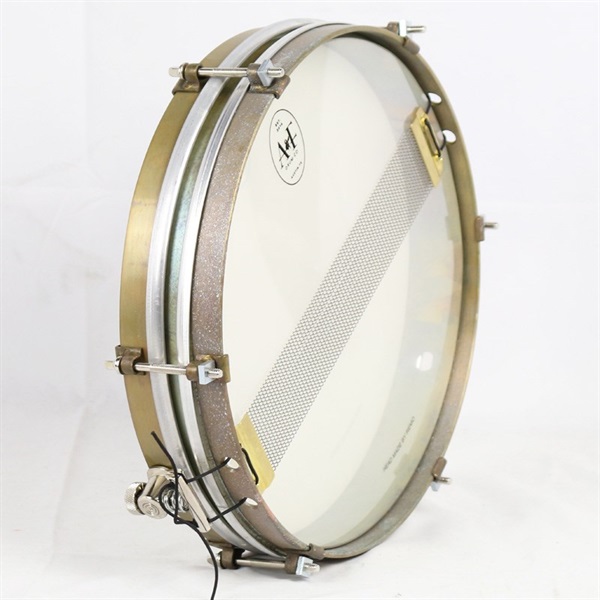 A&F Drum Co Pancake 12 x 1.5 Raw Brass Snare Drum [Single Tension，No Lugs， with Brass Single Hoops] 画像3