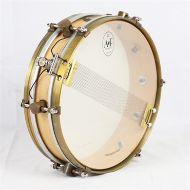 A&F Drum Co Wood Rude Boy Maple Snare Drum 12 x 3 with Raw Brass Hoops 画像3