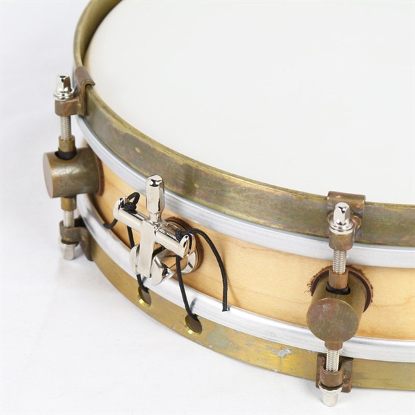 A&F Drum Co Wood Rude Boy Maple Snare Drum 12 x 3 with Raw Brass Hoops 画像4