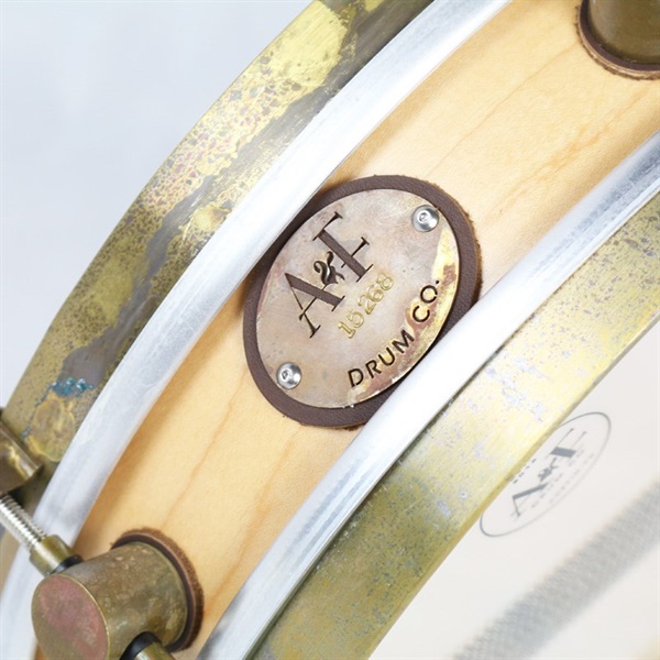 A&F Drum Co Wood Rude Boy Maple Snare Drum 12 x 3 with Raw Brass Hoops 画像6