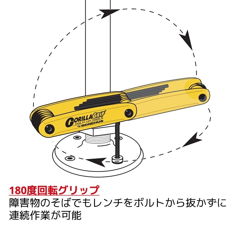 BONDHUS GorillaGrip Fold Ups [インチサイズ/9本組 HF9S] 画像2