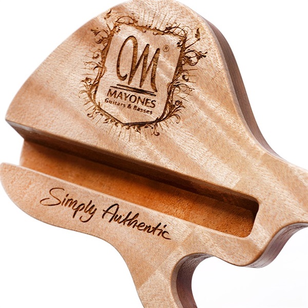 MAYONES Wooden Phone Holder Figured Maple Limited #5 (Flame Maple / Mahogany) 画像1
