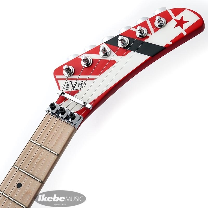 EVH Striped Series 5150 (Red with Black and White Stripes/Maple