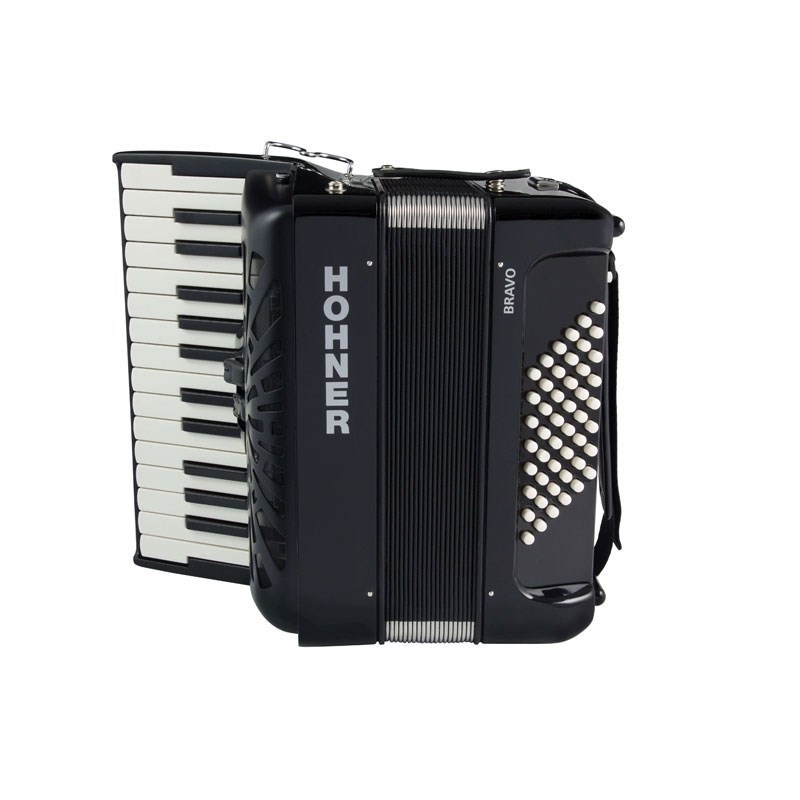 Hohner HOHNER ホーナー アコーディオン 入門向け ピアノ式 26鍵盤 小型 Bravo II 48 BLK +レインカバーセット【雨の日アコーディオンレインカバーセット】 画像2